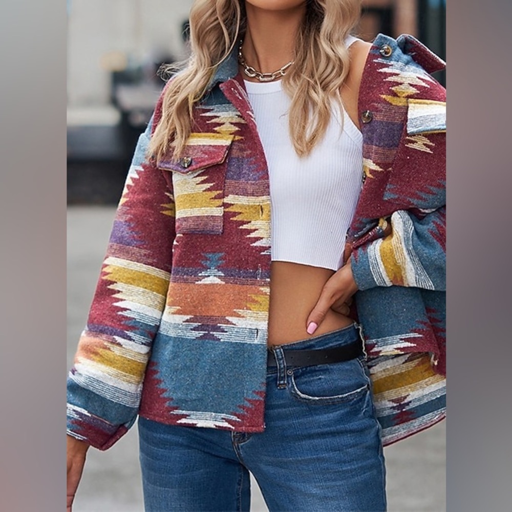 Multicolor Patterned Women's Shacket - image 1